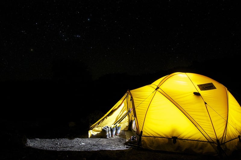 Camping Tents at Night
